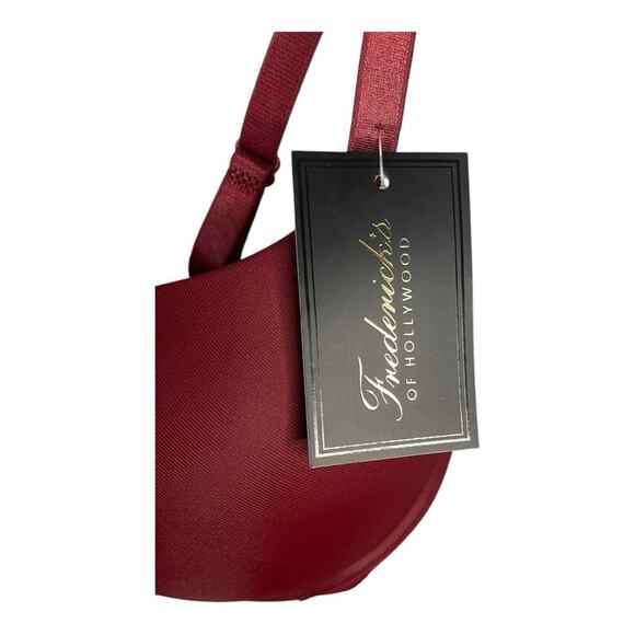Frederick's of Hollywood Krystal Mega Push Up‎ Bra in Deep Maroon Size 32D NWT - Picture 6 of 12